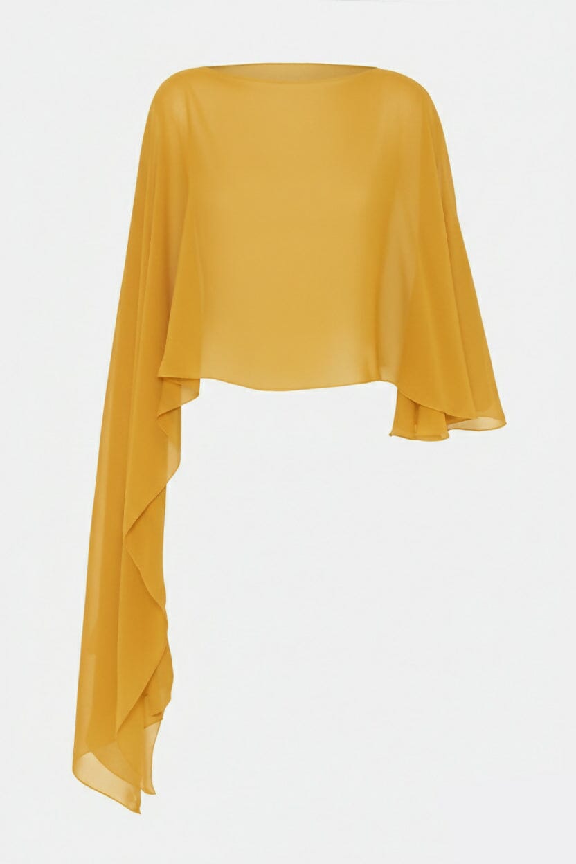 Olga Cape (Mottainai Silk Crepe) Blue - pre order Capes & shawls Atelier Aletheia 