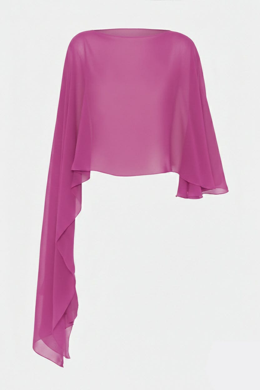 Olga Cape (Mottainai Silk Georgette) Navy blue Capes & shawls Atelier Aletheia 