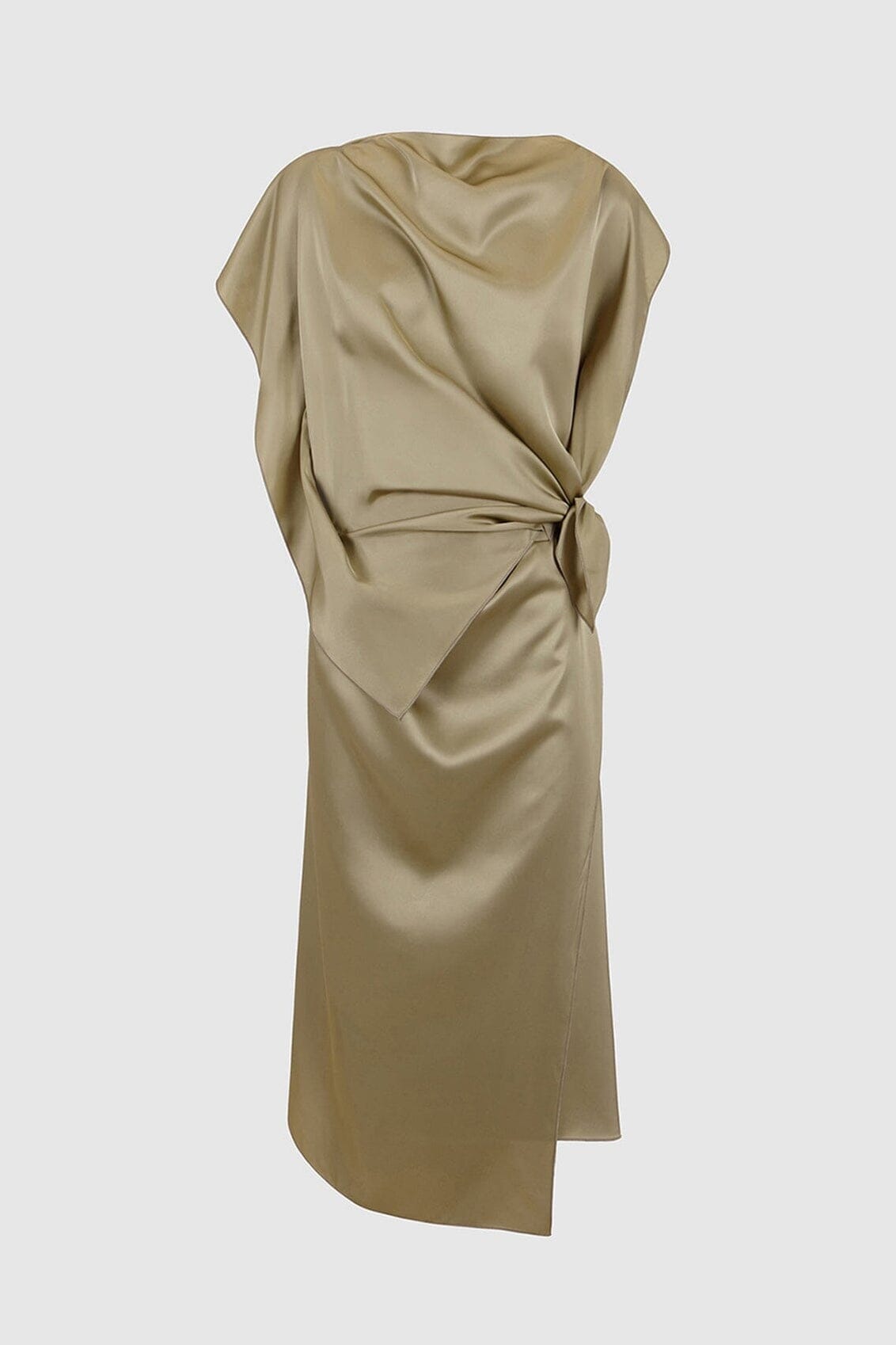 Olive green viscose 'pañoleta' dress Dresses Boscoier 