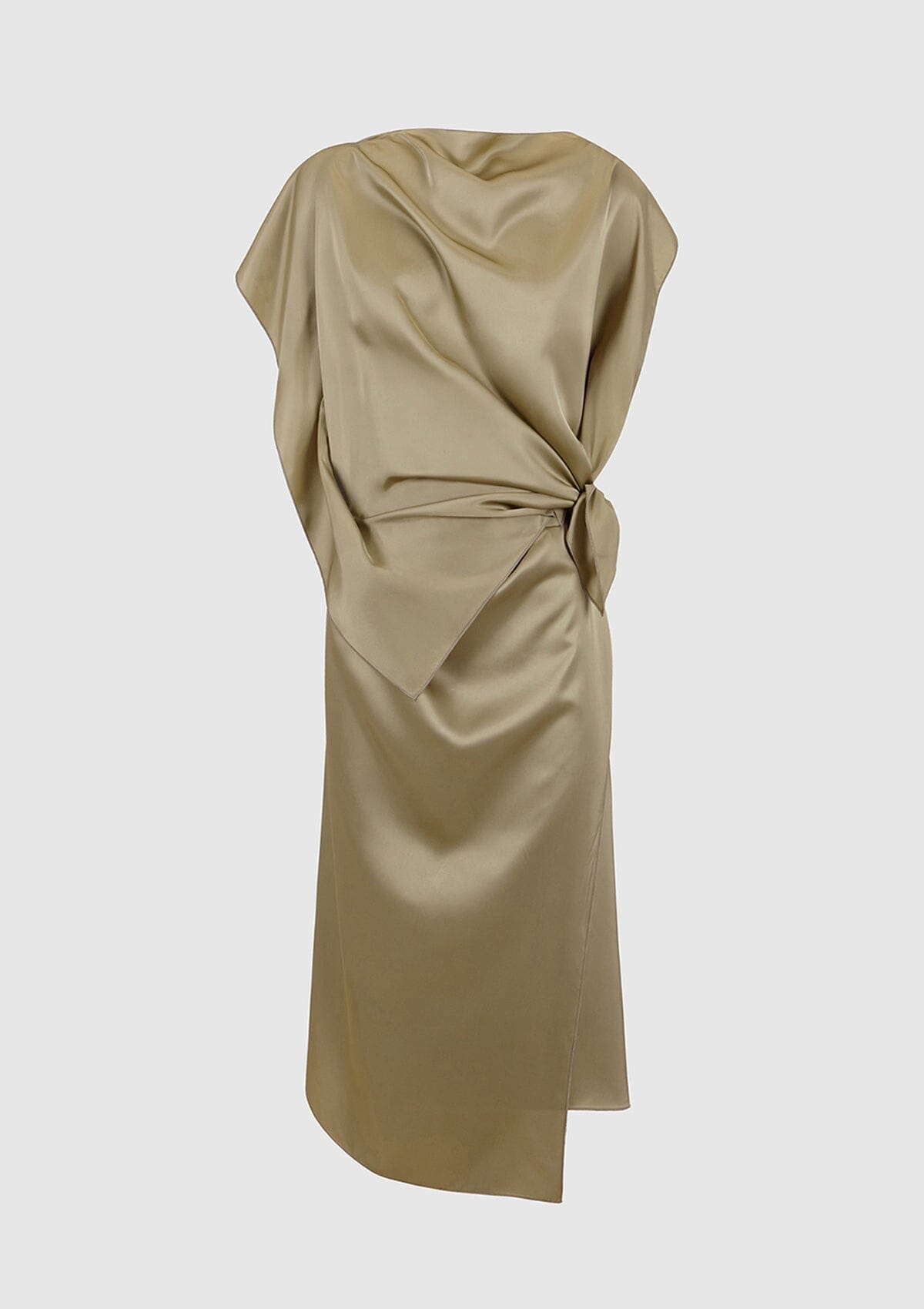 Olive green viscose 'pañoleta' dress Dresses Boscoier 