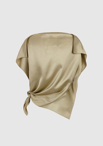 Olive green viscose 'pañoleta' top Tops and Blouses Boscoier 
