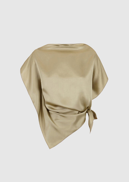 Olive green viscose 'pañoleta' top Tops and Blouses Boscoier 