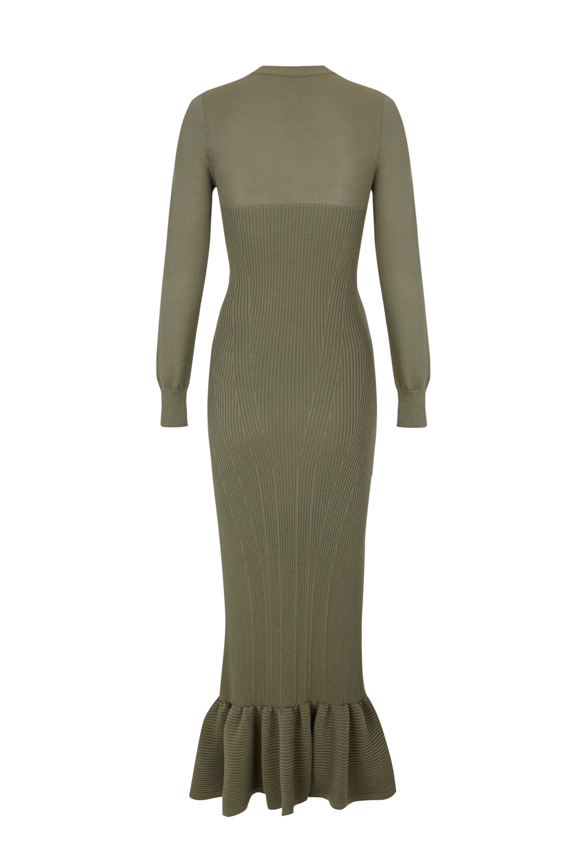 Olive Knit Longsleeve Dress Dresses PALOMO SPAIN 