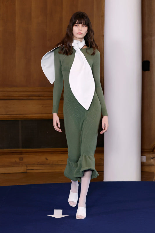 Olive Knit Longsleeve Dress Dresses PALOMO SPAIN 