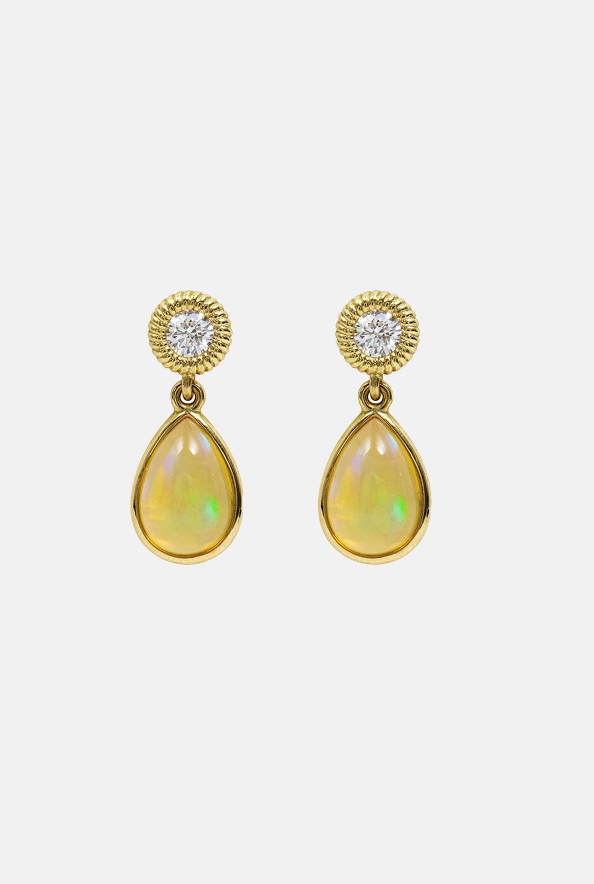 Opal & Diamond Earrings Earrings Leandra Studio 