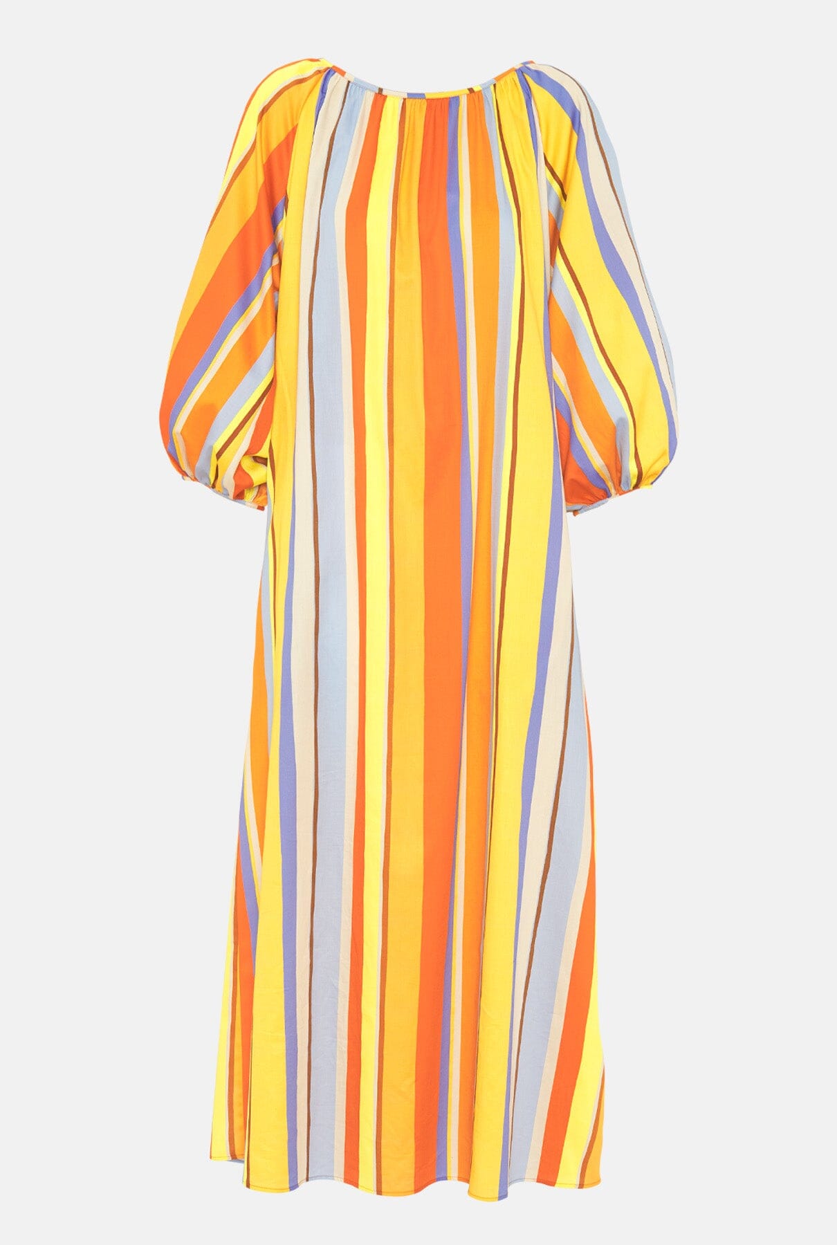 Orange striped cotton kaftan Long Dresses Mirto 
