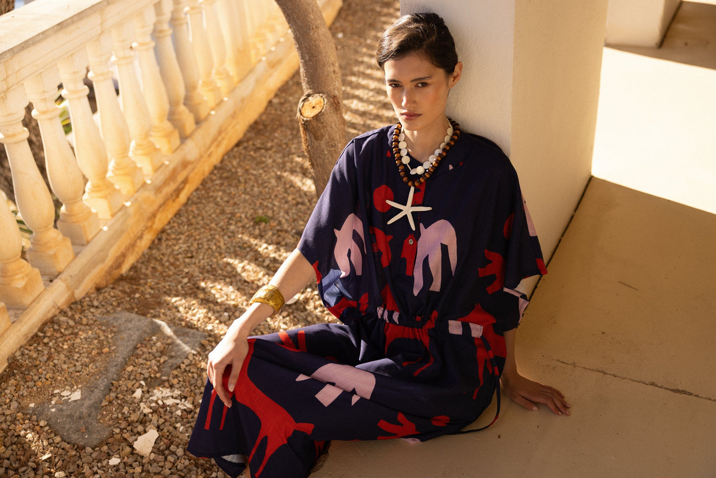 Orchie Blue Kaftan Robe Maràvic 