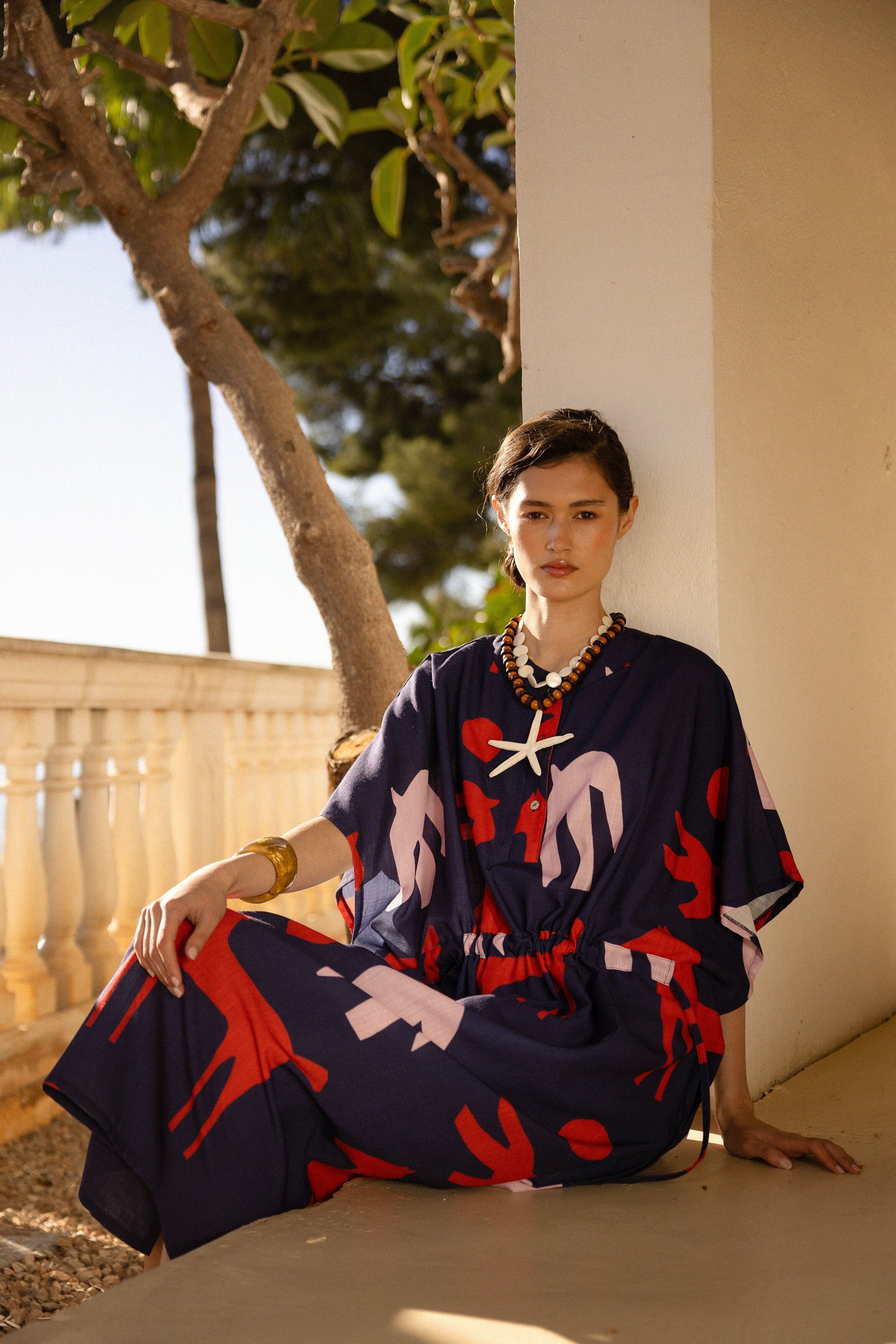 Orchie Blue Kaftan Robe Maràvic 