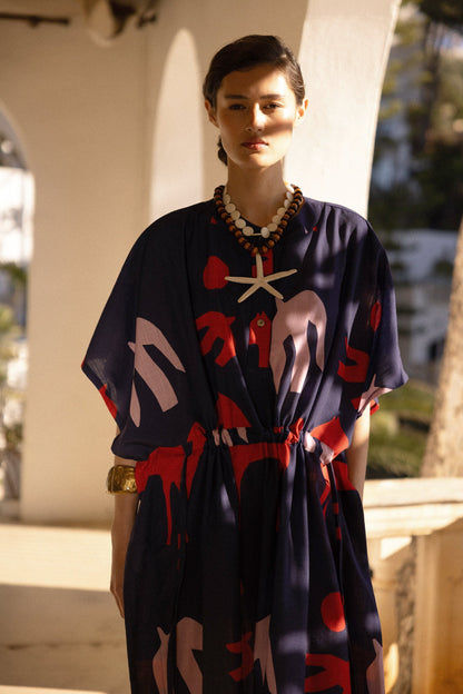 Orchie Blue Kaftan Robe Maràvic 