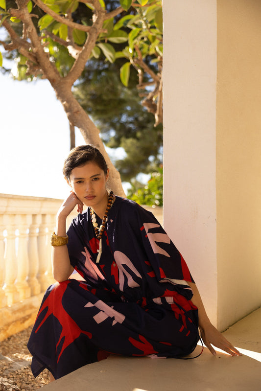 Orchie Blue Kaftan Robe Maràvic 