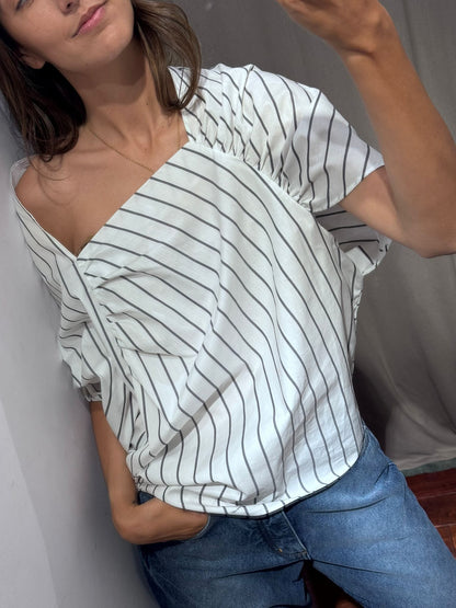 Origami Shirt Rayas Shirts & Blouses Iki Essentials 