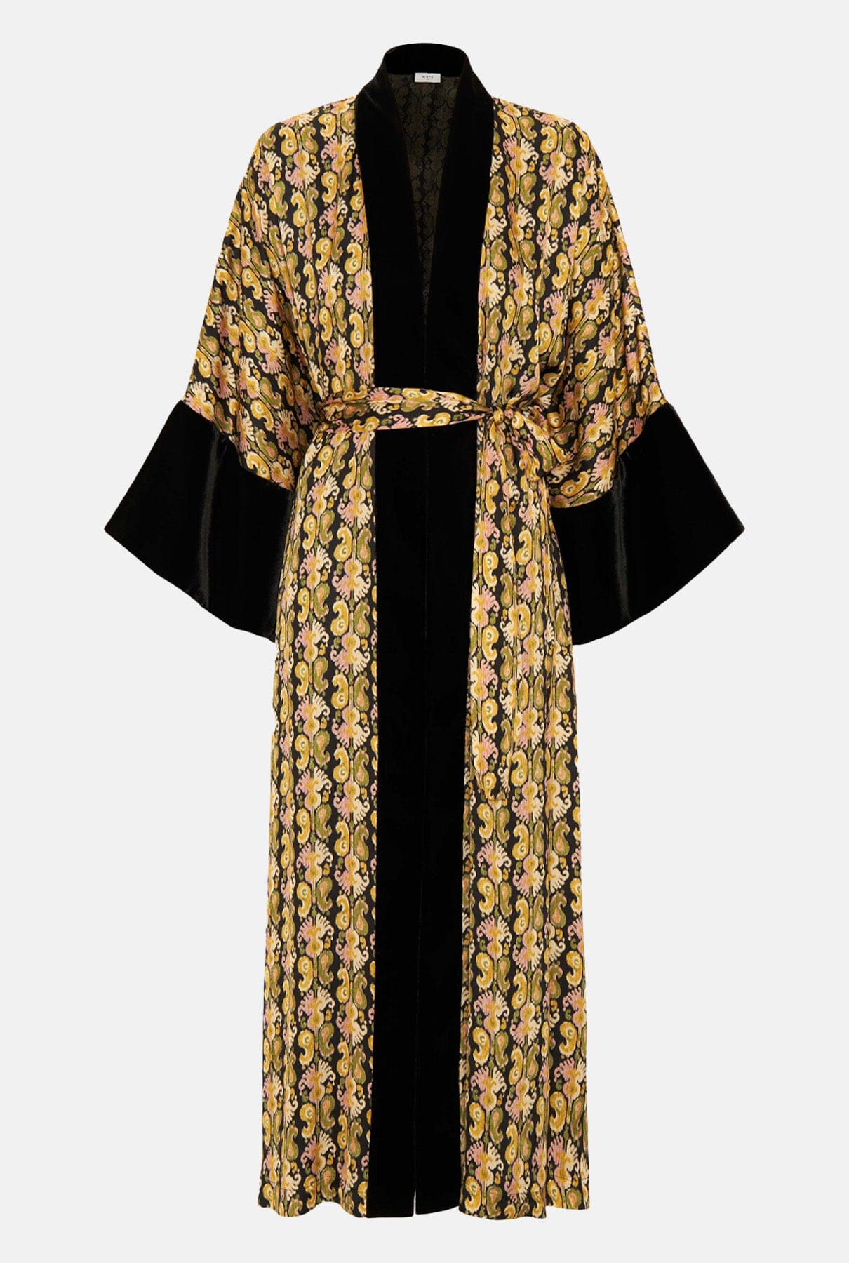 Paisley print black background kimono Sleepwear Mirto 