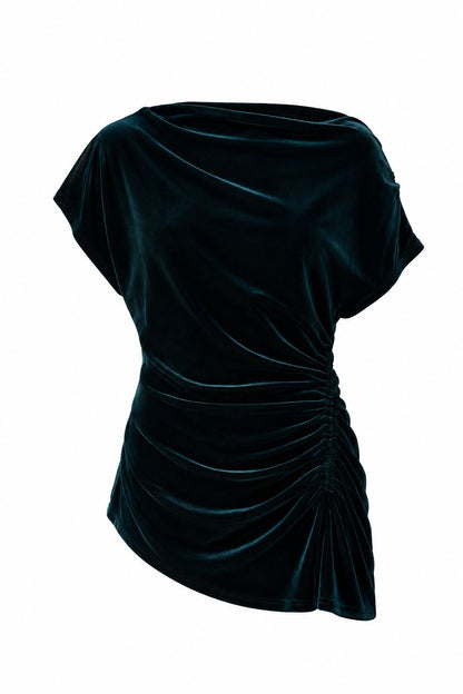Paloma Green Velvet Top Blouses Elisa Cortés 