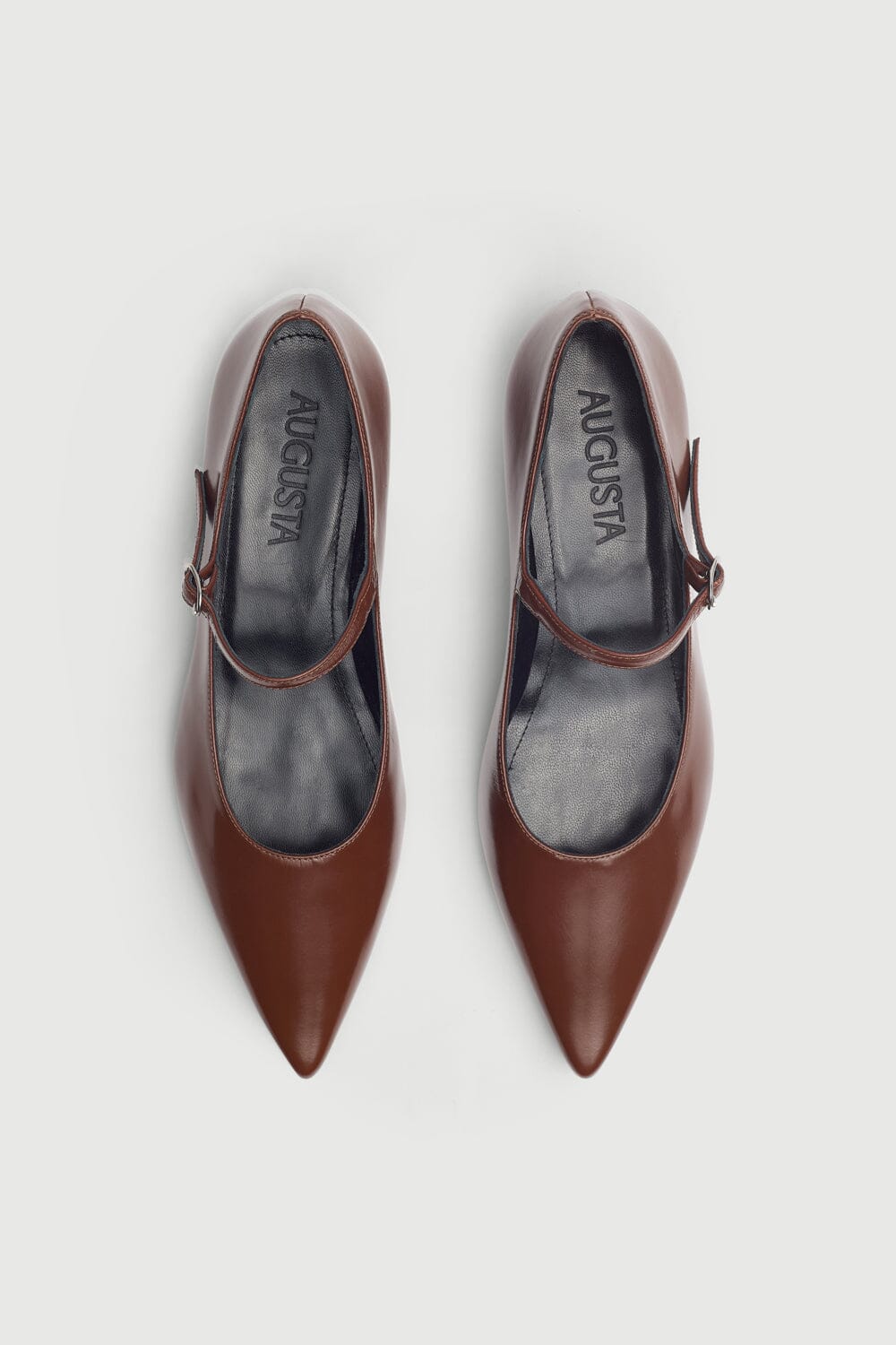 Paloma Mary Janes in Caramel Leather Flat shoes AUGUSTA 