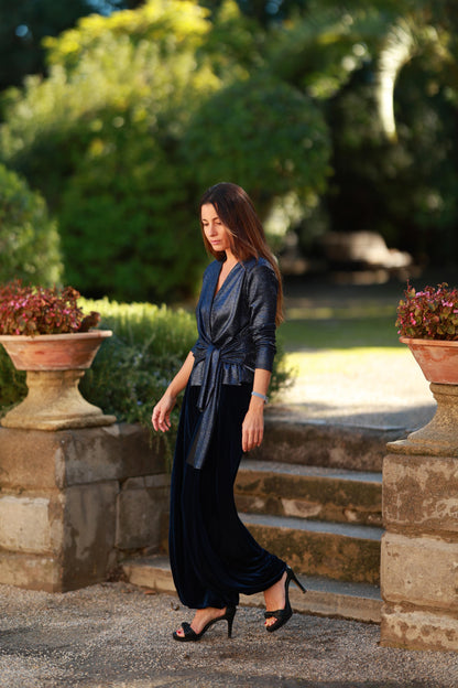 PANTALÓN BAGGY TERCIOPELO AZUL Trousers Elisa Cortés 