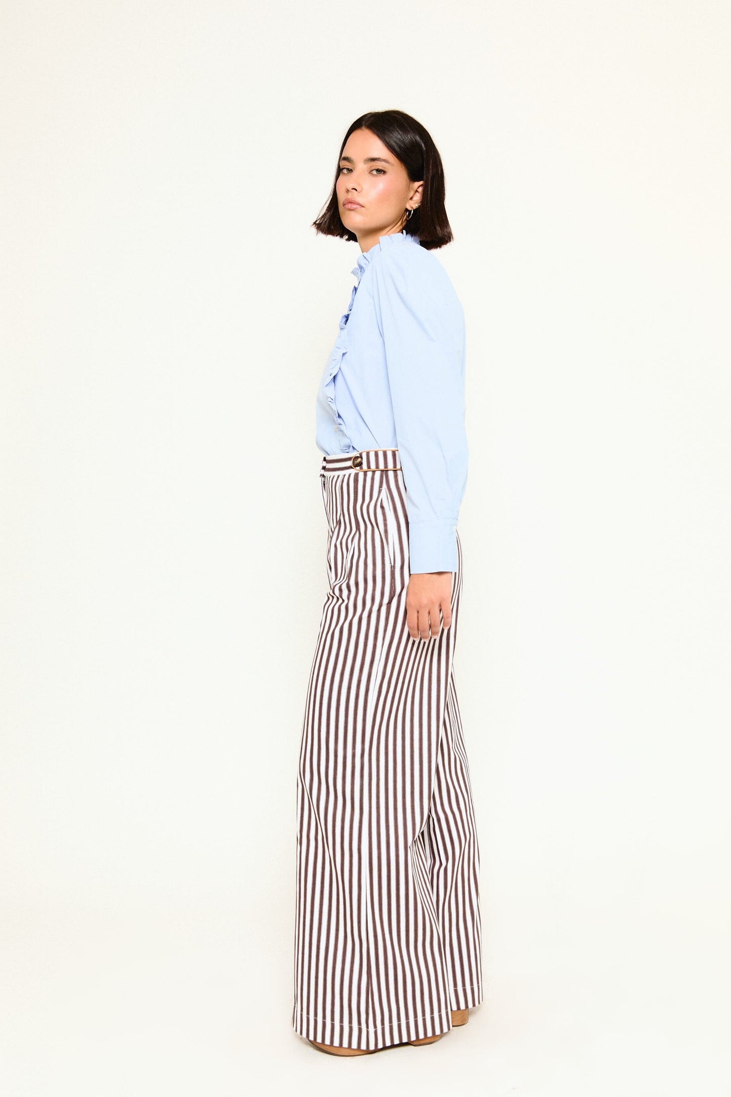 PANTALÓN BAYONA RAYAS MARRÓN Trousers Werit 