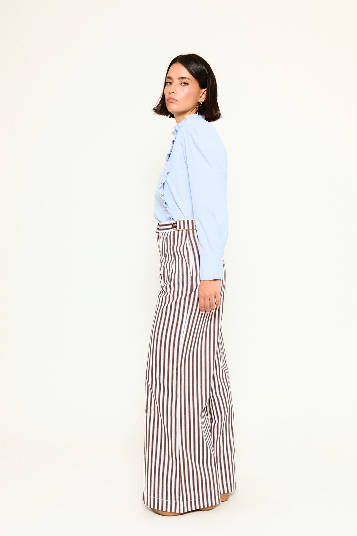 PANTALÓN BAYONA RAYAS MARRÓN Trousers Werit 
