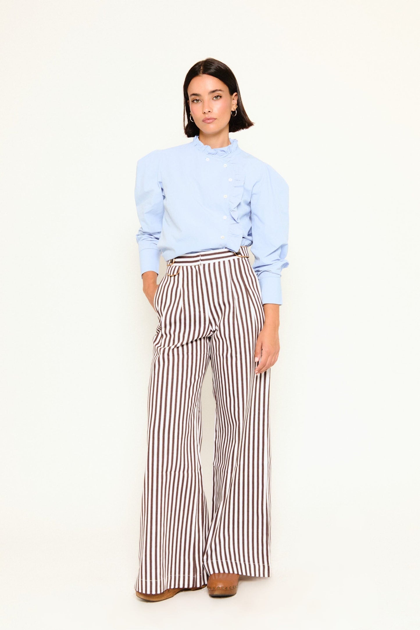 PANTALÓN BAYONA RAYAS MARRÓN Trousers Werit 