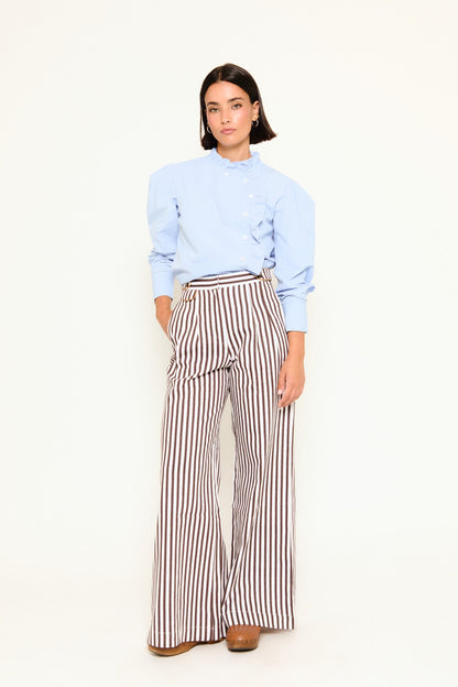 PANTALÓN BAYONA RAYAS MARRÓN Trousers Werit 