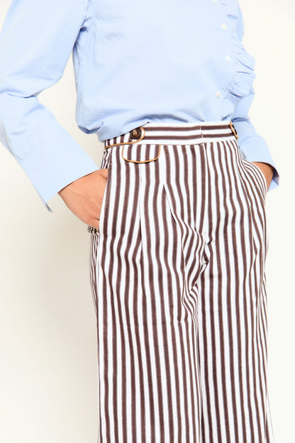 PANTALÓN BAYONA RAYAS MARRÓN Trousers Werit 
