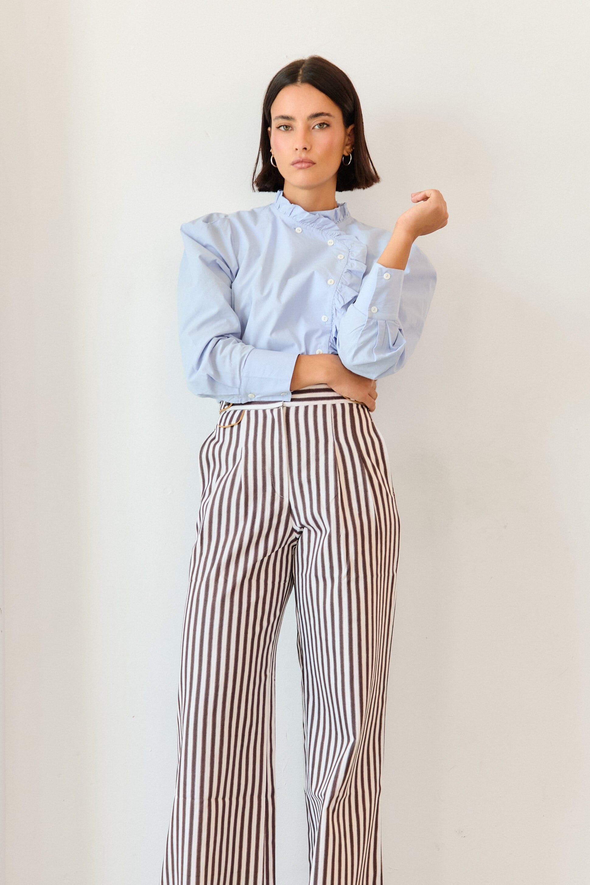 PANTALÓN BAYONA RAYAS MARRÓN Trousers Werit 
