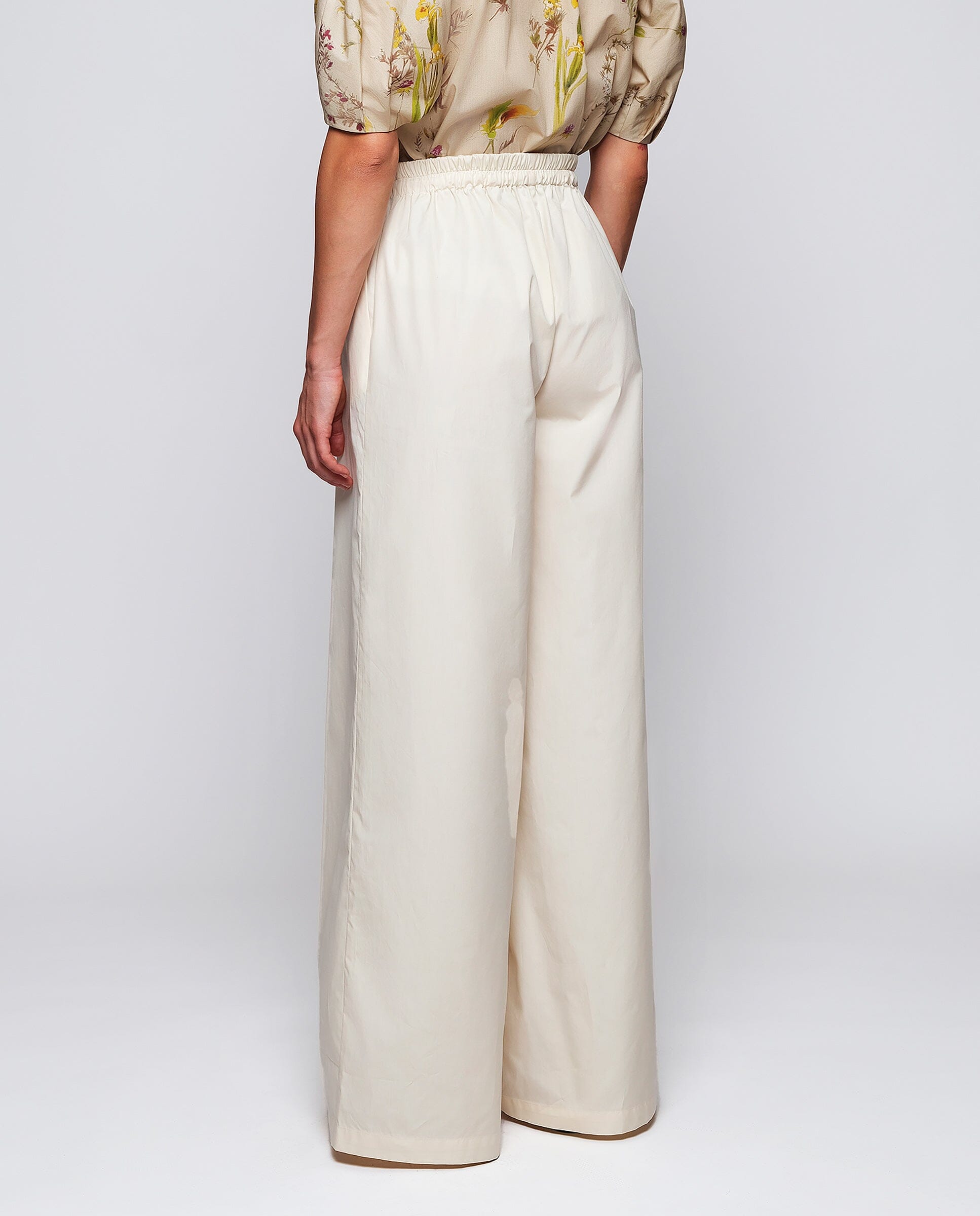 Pantalón beige de algodón cintura elástica Trousers Mirto 