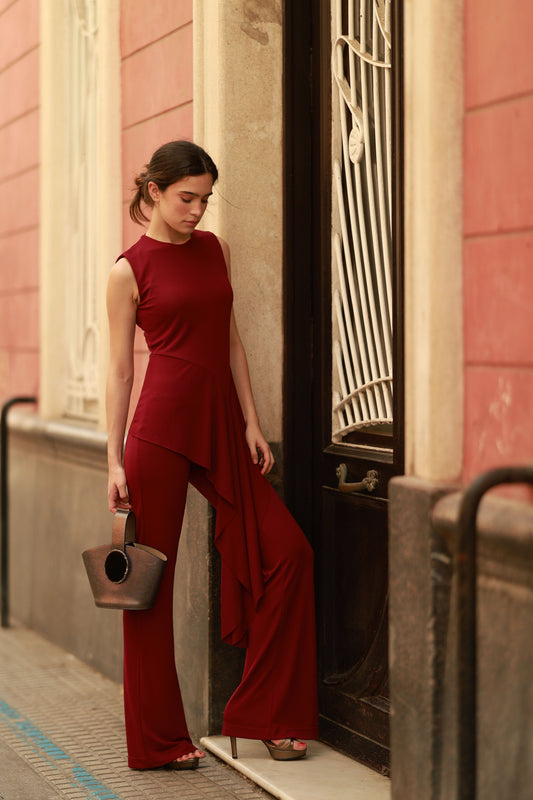 PANTALÓN BURDEOS Trousers Elisa Cortés 