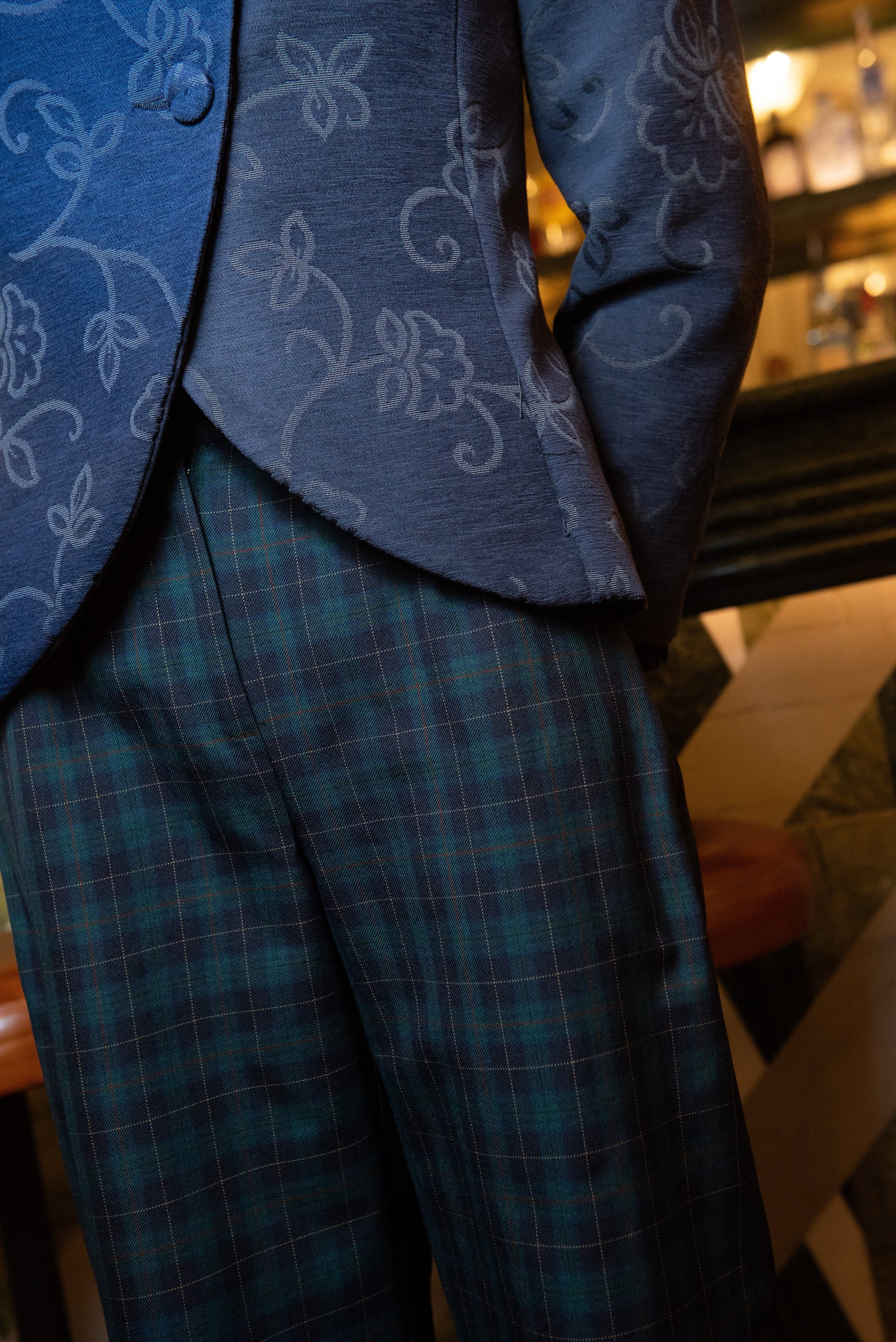 Pantalón Chestnut Cuadros Verde y Azul Trousers IPA BRAND 