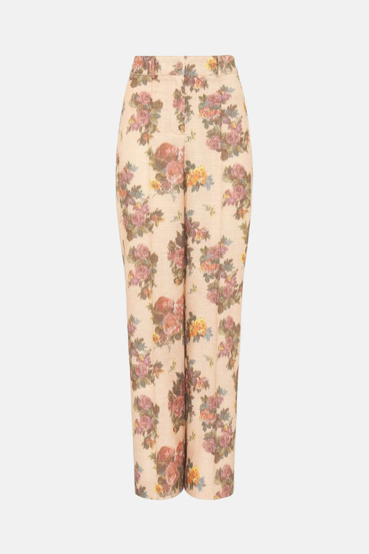 Pantalón de algodón estampado floral naranja MUJER / PANTALONES / PANTALONES LARGOS Mirto 