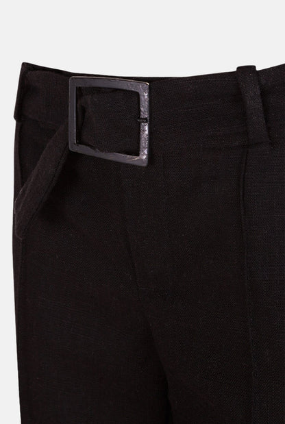 Pantalón de lino negro Trousers Malne 