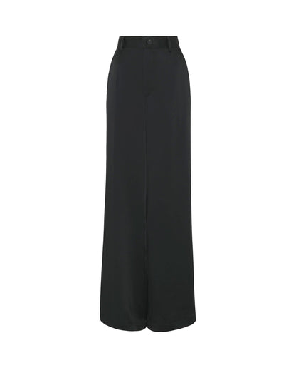 Pantalón de traje negro en satén Trousers Mirto 