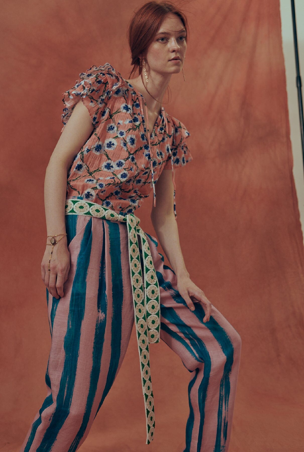 Pantalon en lino estampado "Marrakech” Trousers AILANTO 