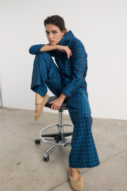 Pantalón Frank cuadro azulón Trousers Galcon Studio 