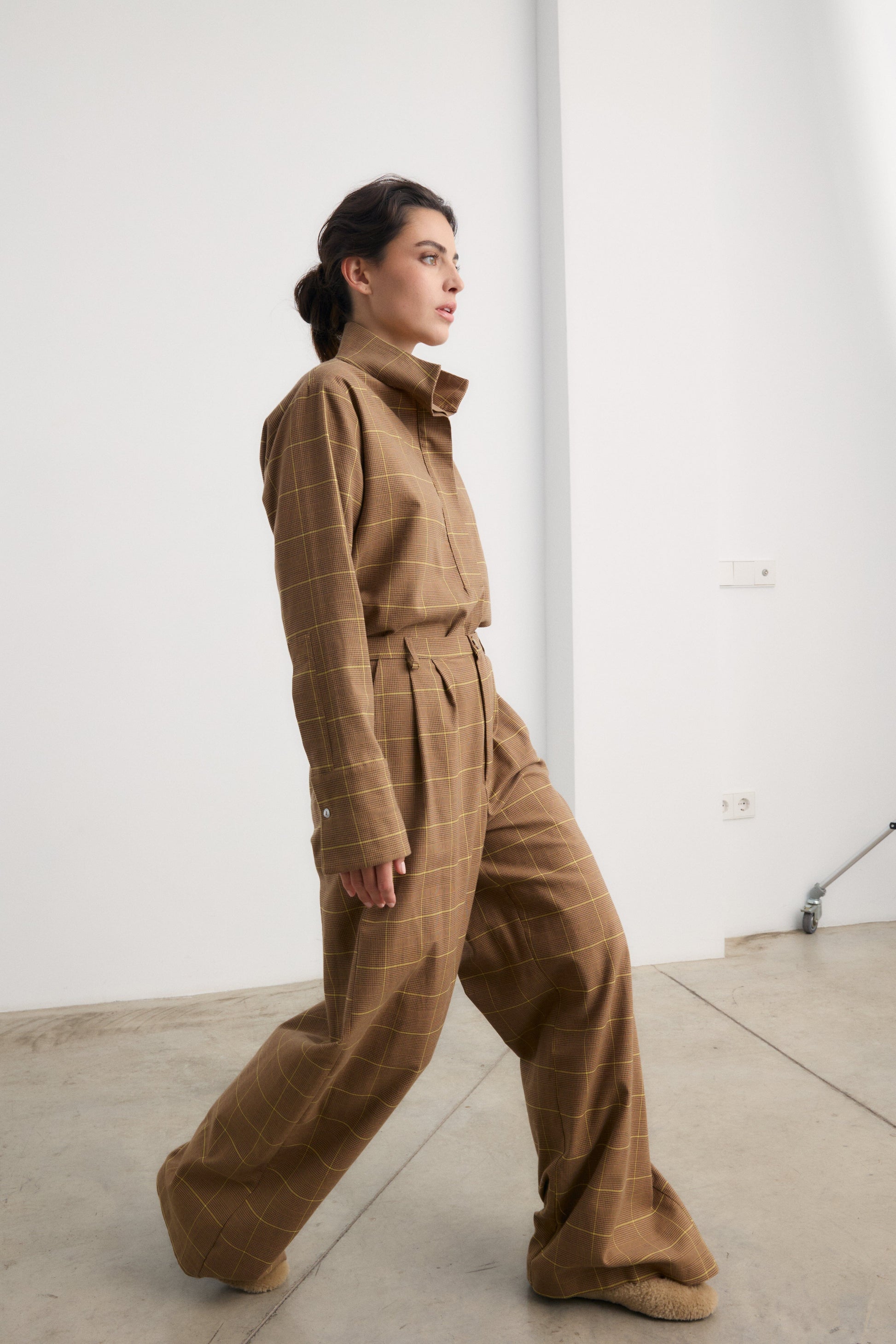 Pantalón Frank cuadro beige Trousers Galcon Studio 