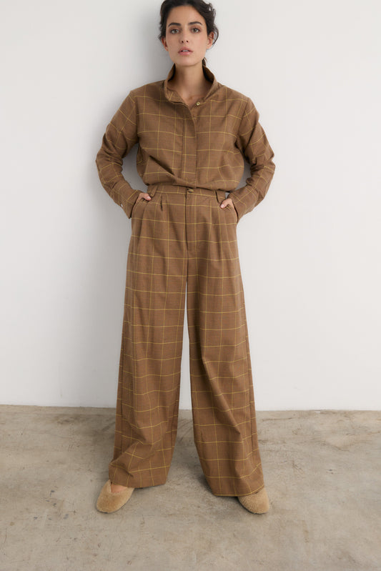 Pantalón Frank cuadro beige Trousers Galcon Studio 