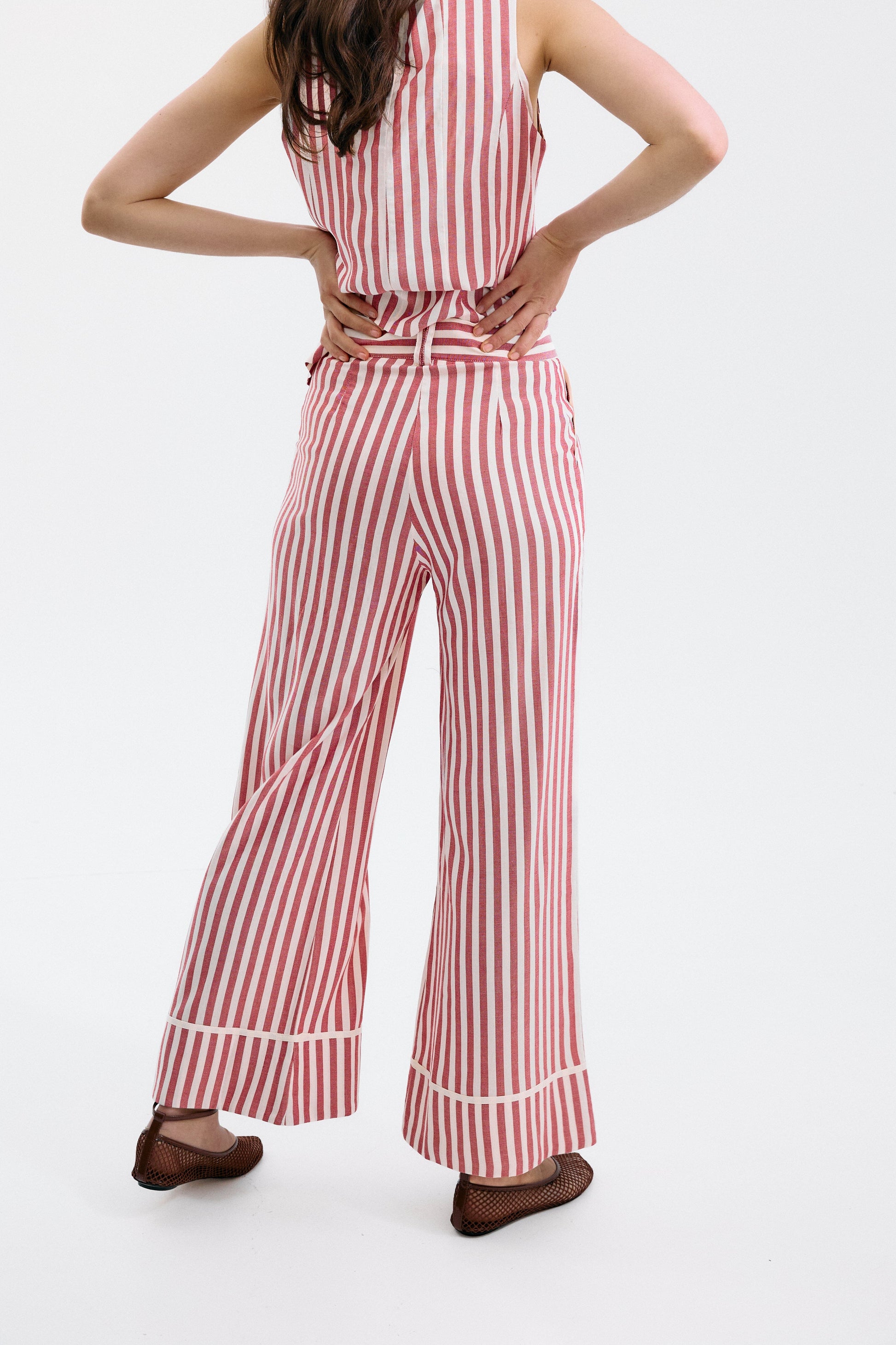 Pantalón Gelosia Rayas Blanco y Rojo Trousers IPA BRAND 