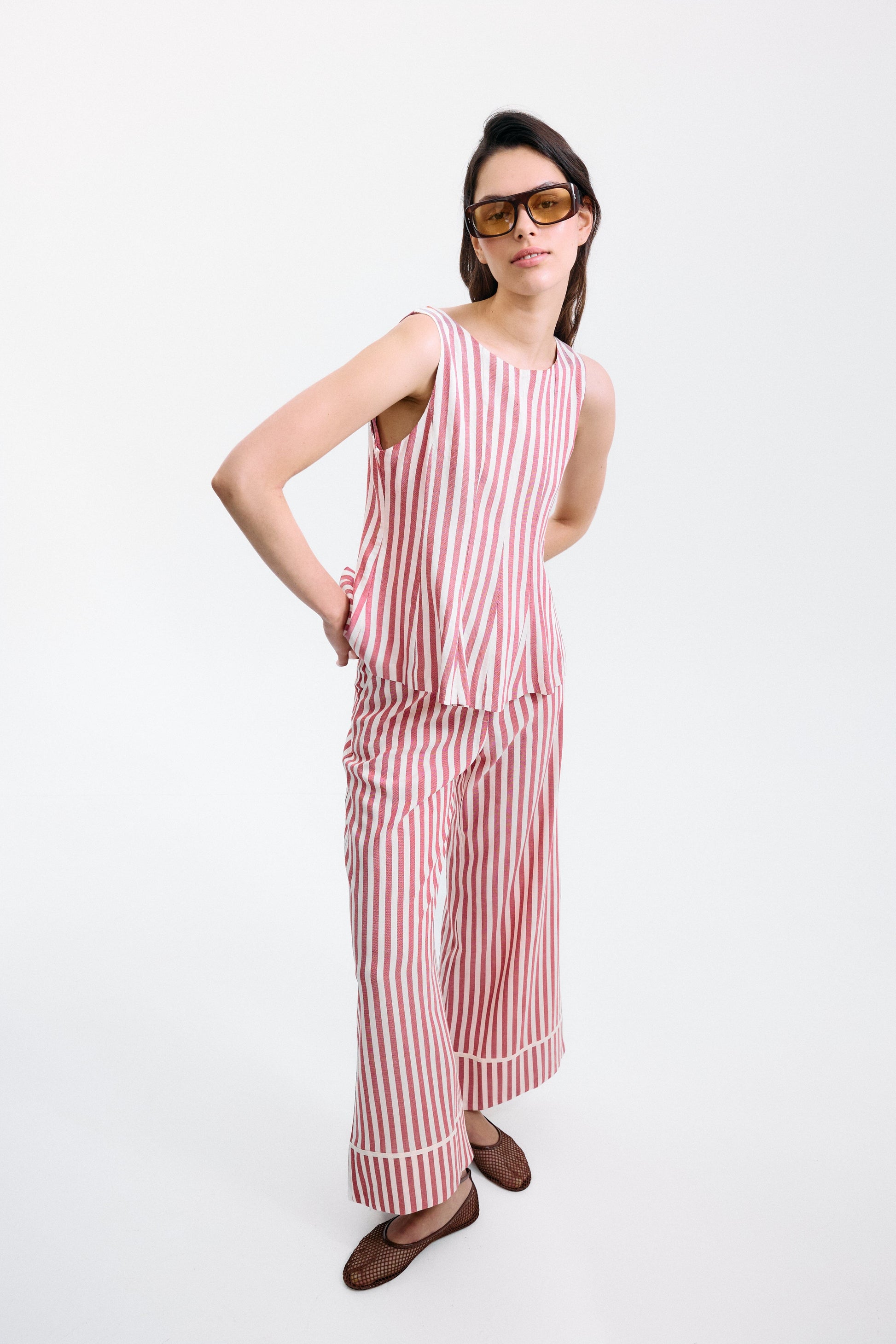 Pantalón Gelosia Rayas Blanco y Rojo Trousers IPA BRAND 