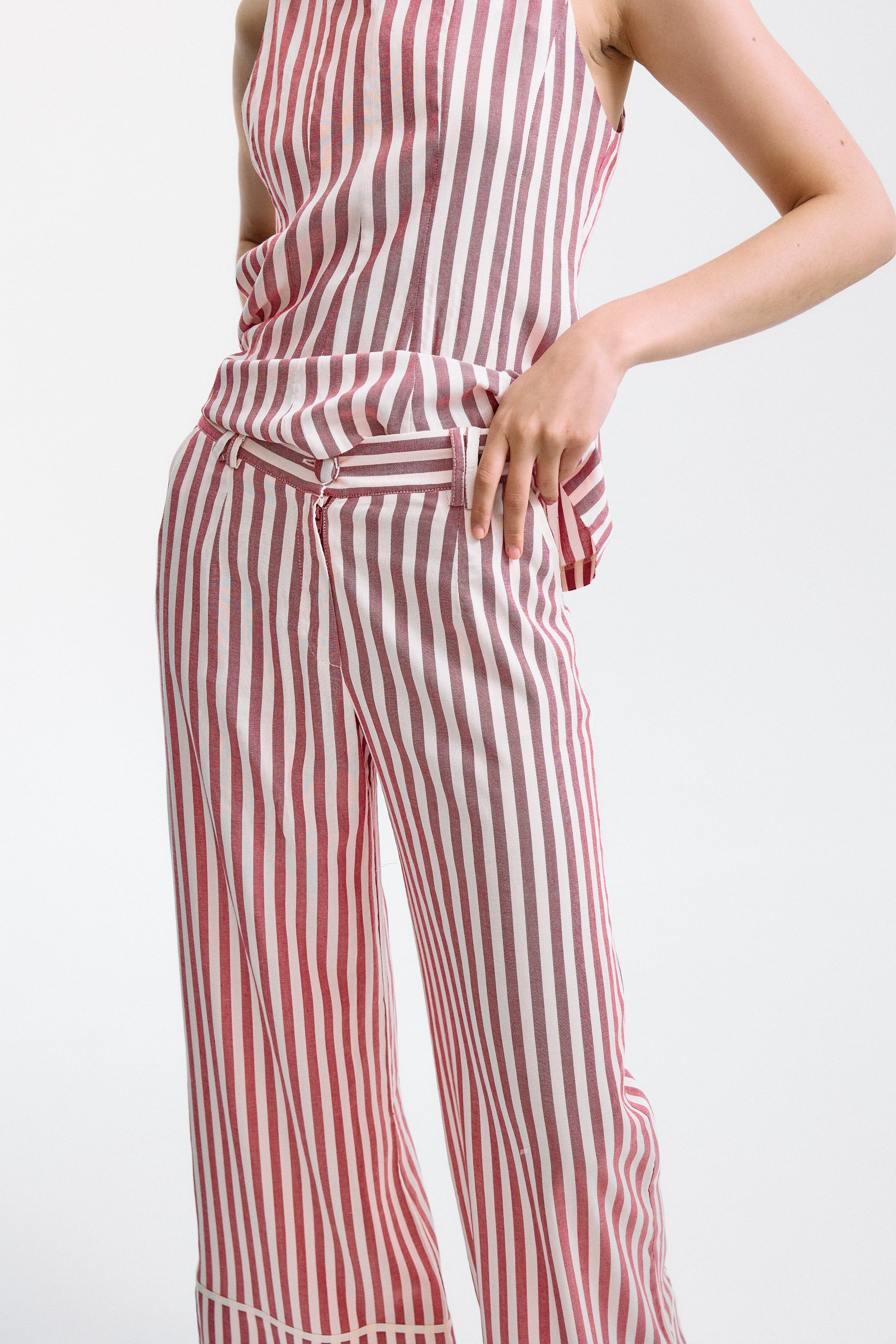 Pantalón Gelosia Rayas Blanco y Rojo Trousers IPA BRAND 