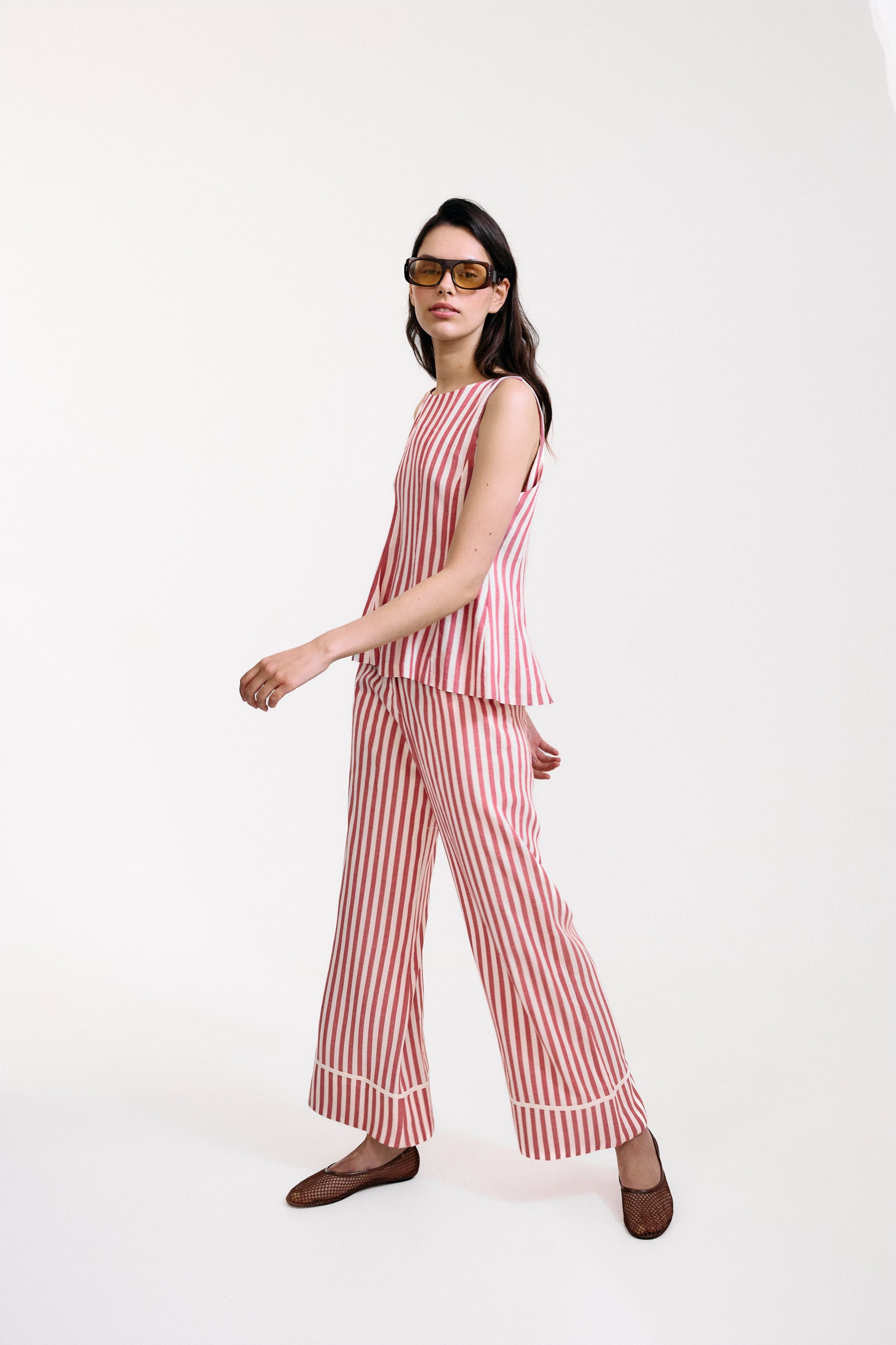 Pantalón Gelosia Rayas Blanco y Rojo Trousers IPA BRAND 