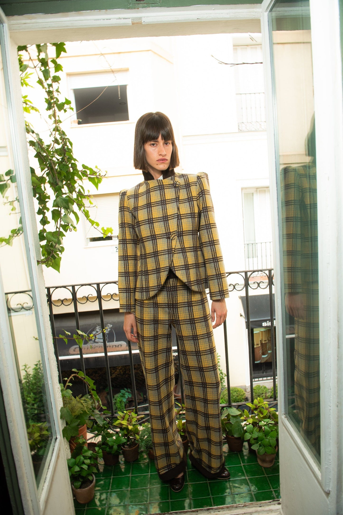 Pantalón Luzern Lana Cuadros Amarillo Trousers IPA BRAND 