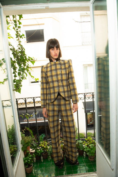 Pantalón Luzern Lana Cuadros Amarillo Trousers IPA BRAND 