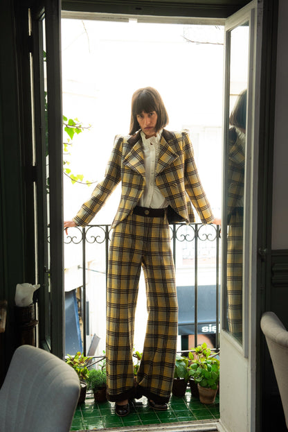 Pantalón Luzern Lana Cuadros Amarillo Trousers IPA BRAND 