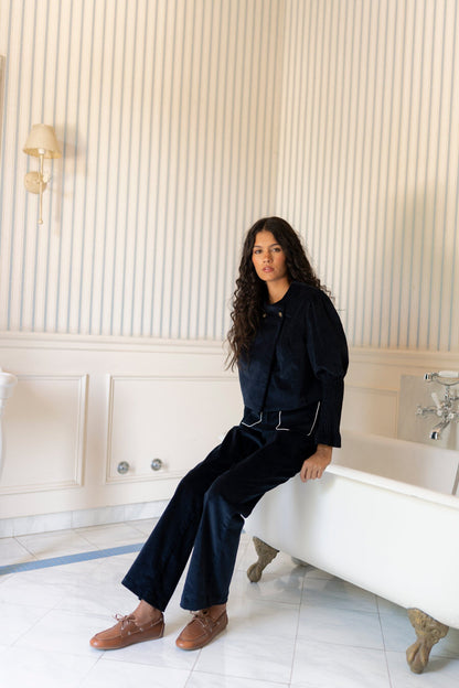 Pantalón pana azul marino Trousers Vano Studio 