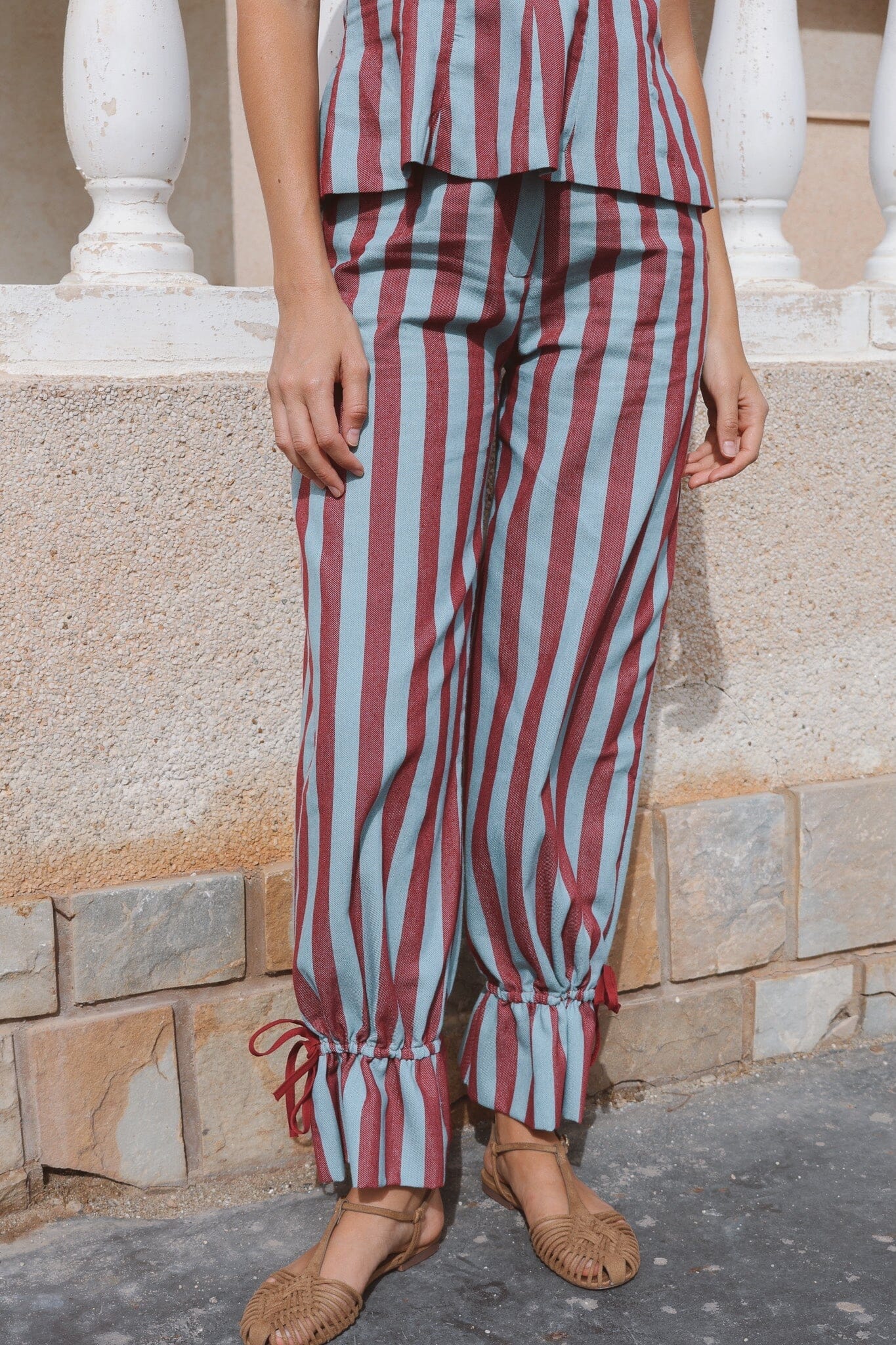Pantalón Pausa Rayas Burdeos y Azul Trousers IPA BRAND 