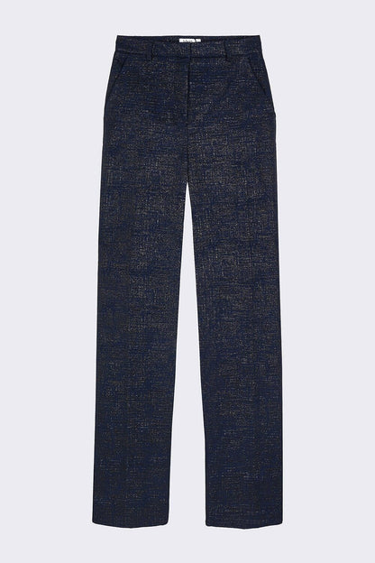 Pantalón recto jacquard navy Trousers Bleis Madrid 