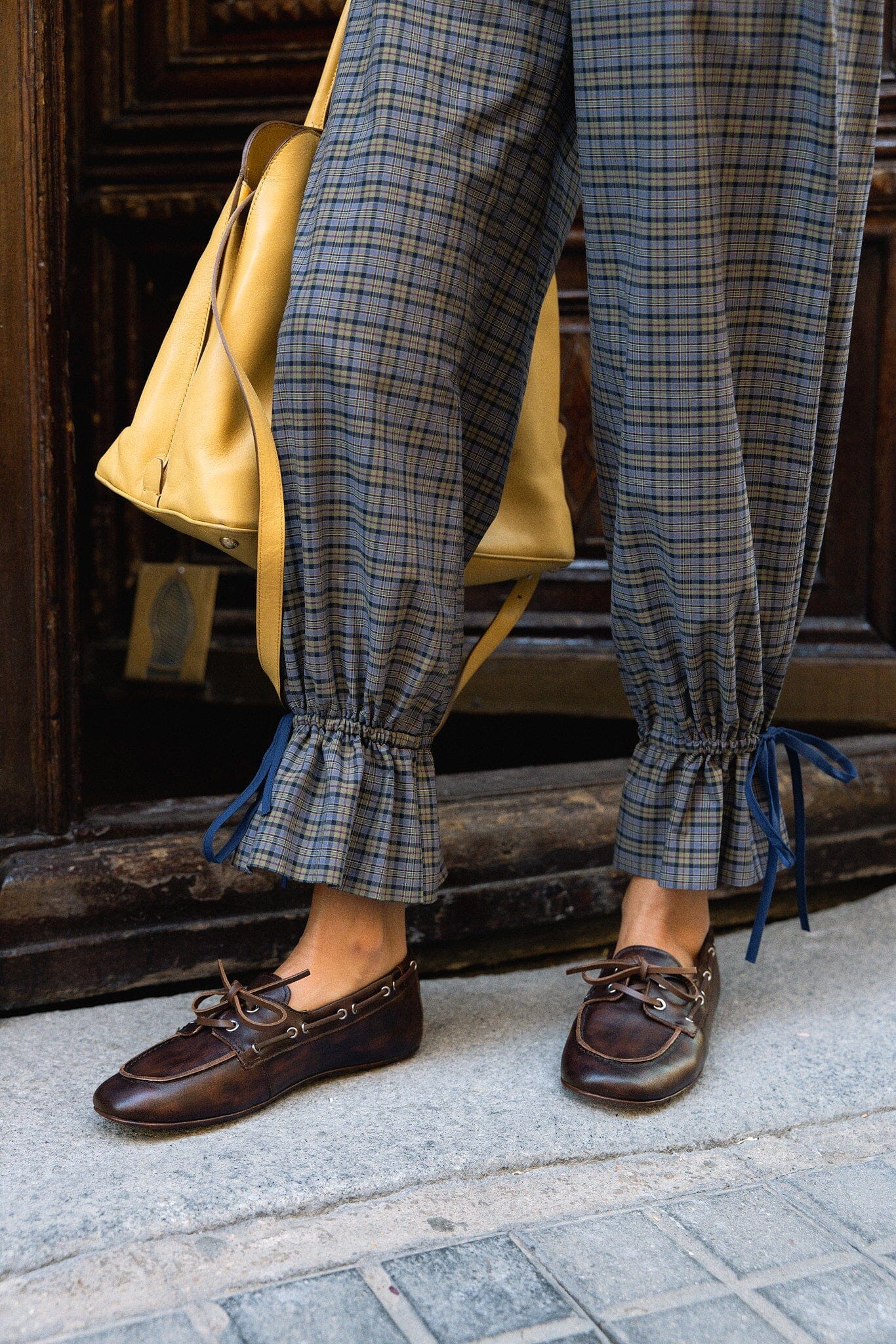 Pantalón Sophie Tartán Azul Trousers IPA BRAND 
