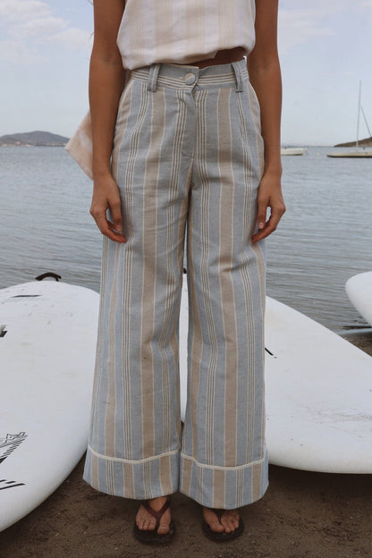 Pantalón Sueño Rayas Azul y Beige IPA BRAND 
