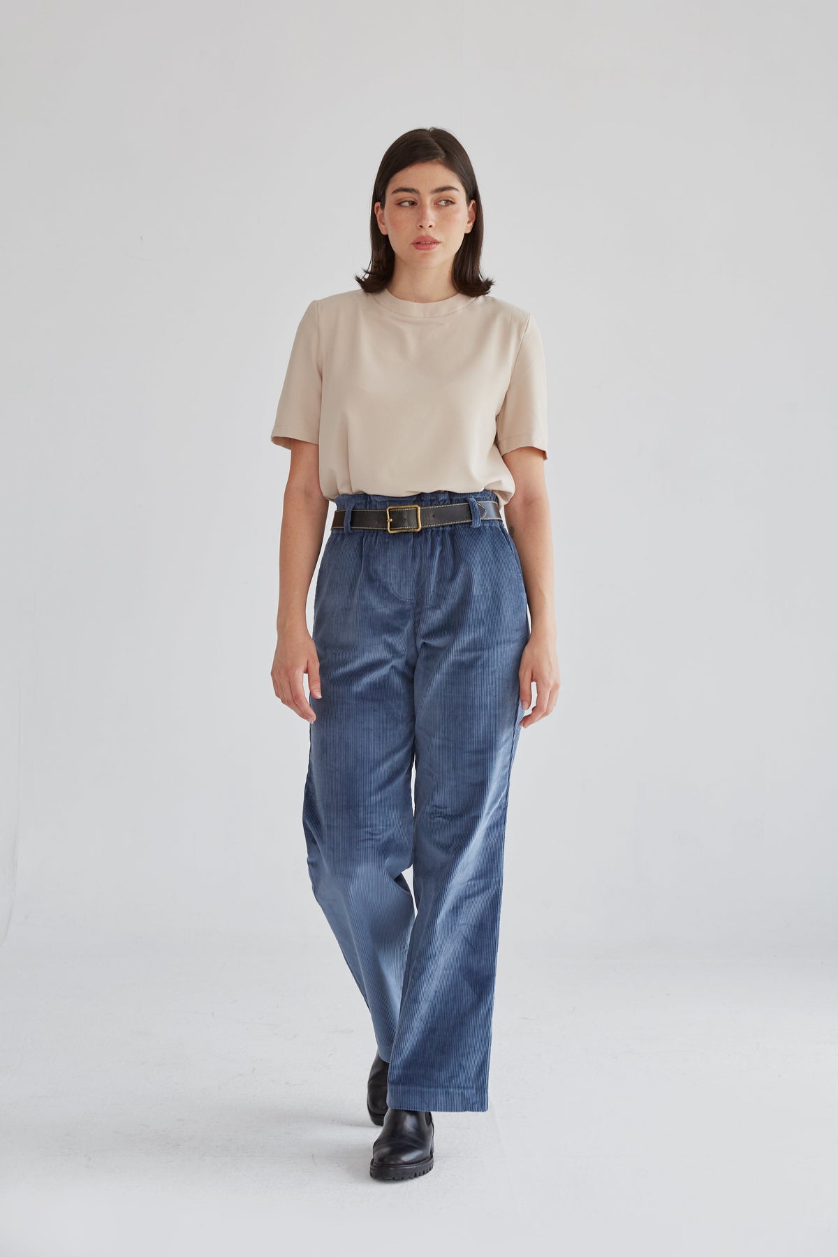 Pantalones Ainhoa Pana azul grisáceo Trousers Julise Magon 