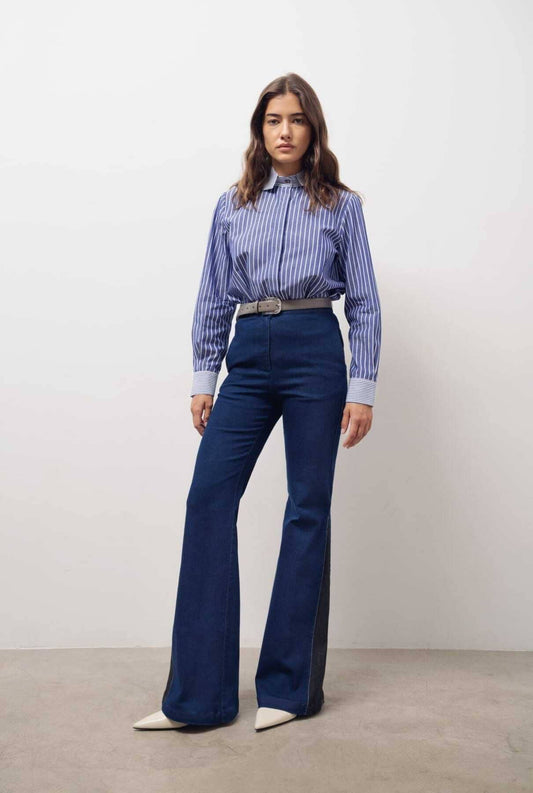pantalones iciar denim slim marino Trousers Julise Magon 