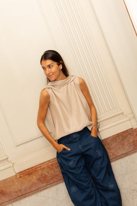 Pañuelo Shirt Beige Shirts & Tops Iki Essentials 